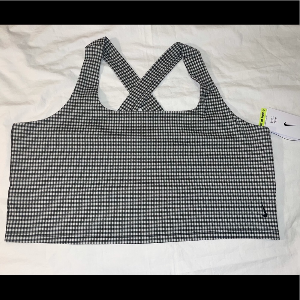 Nike Yoga Womens Cropped Gingham Tank  2X